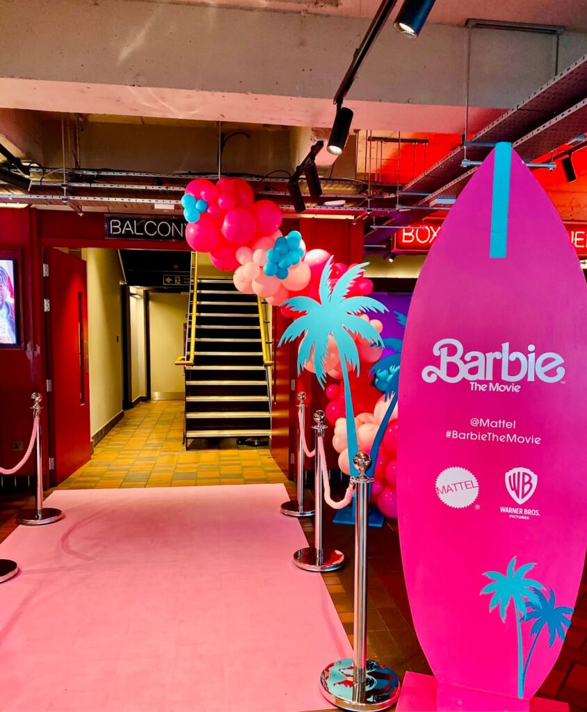 barbie the movie surf board entrance