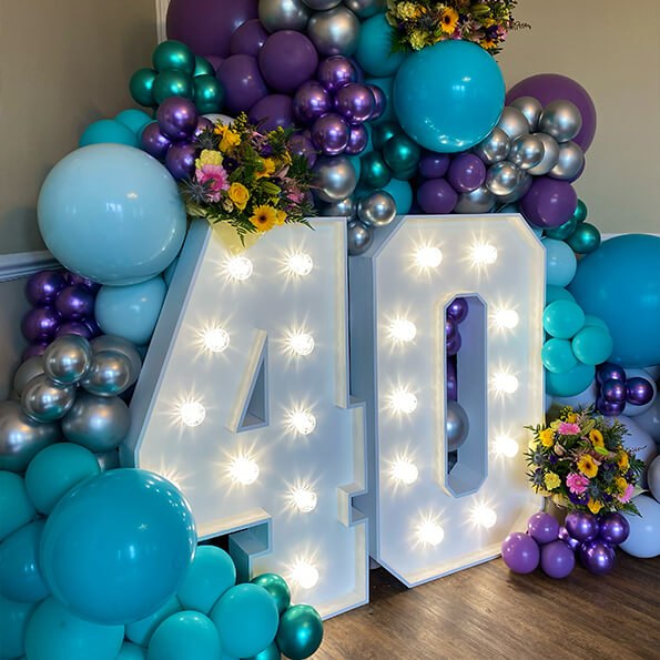 40 light up numbers square